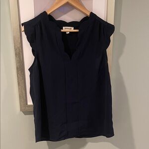 Monteau Navy Sleeveless Blouse